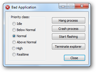 Bad Application - Screenshot