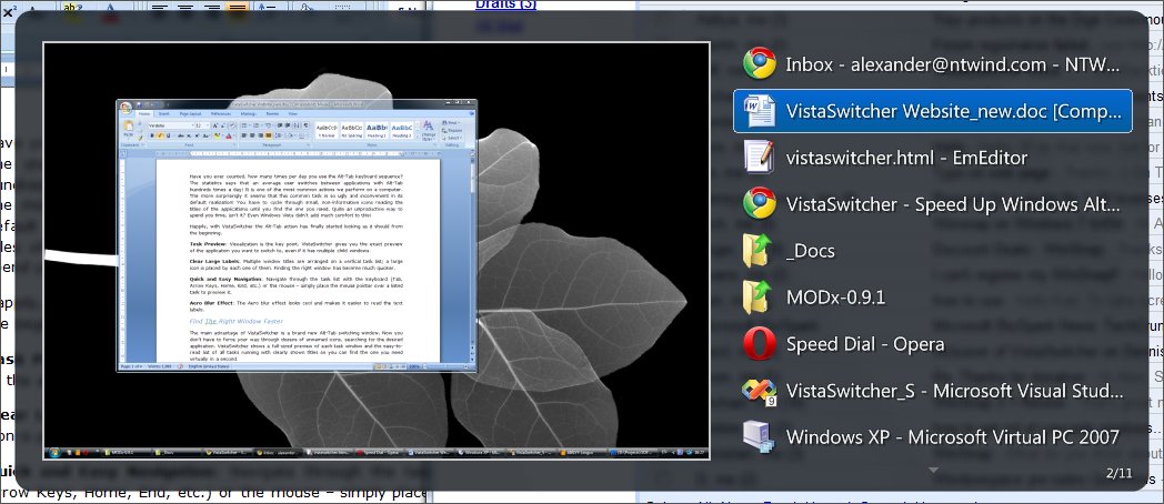 Windows 7 VistaSwitcher 1.1.5 full