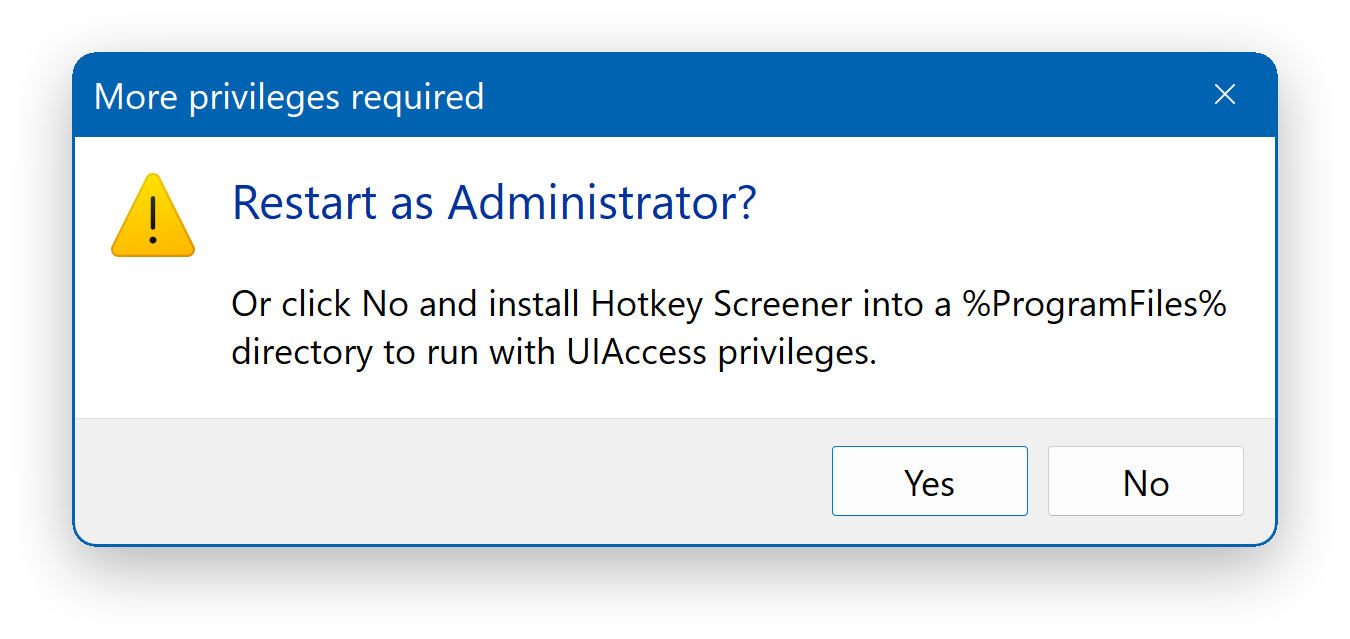Hotkey Screener - Admin Rights