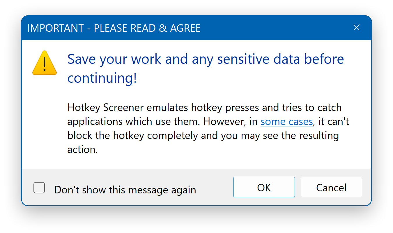 Hotkey Screener - Warning