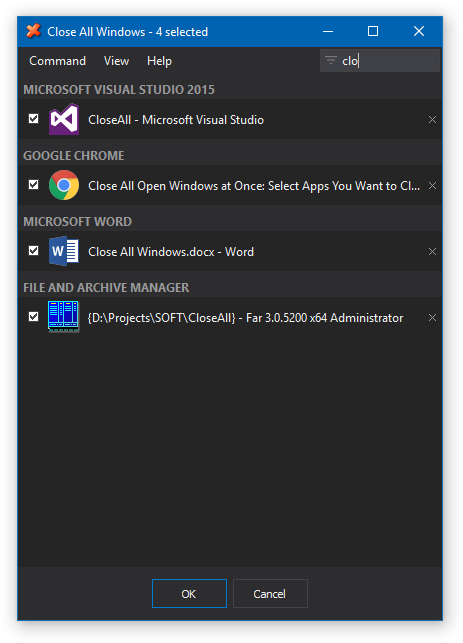 how to close all windows at once in windows 10