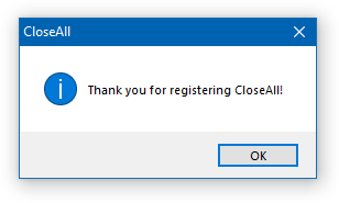 Thank you for registering CloseAll!