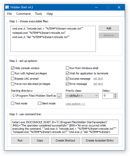 Hstart GUI Tool