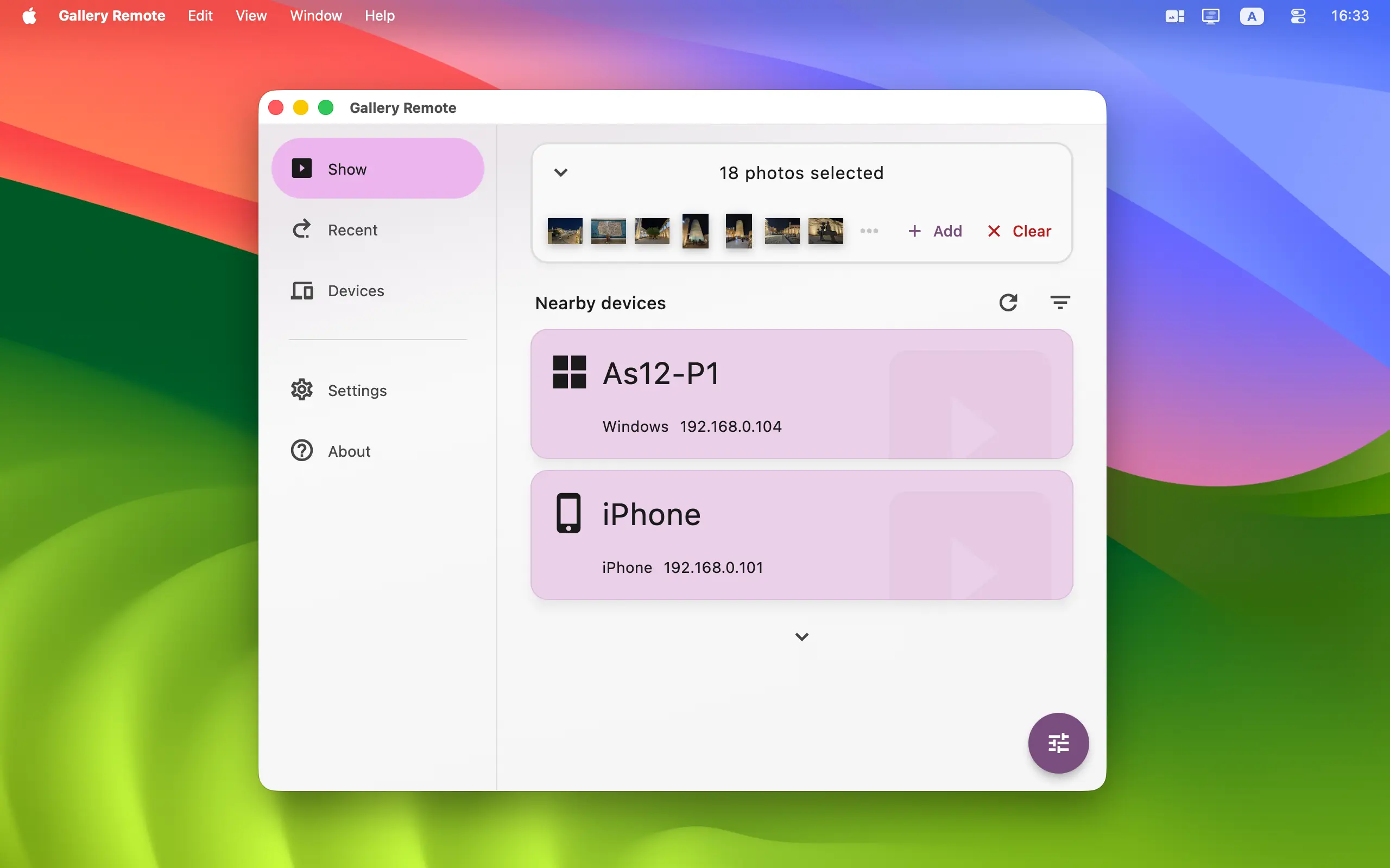 Gallery Remote - Select Photos to Show
