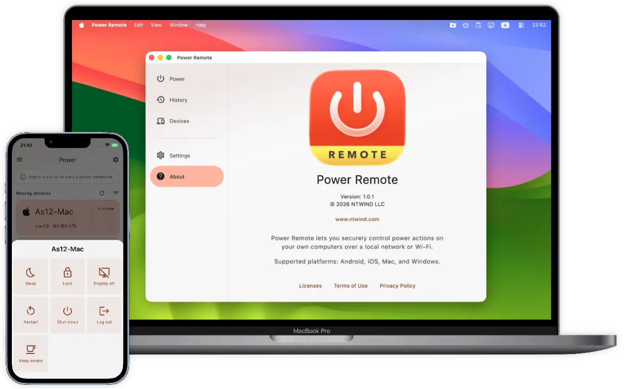 Power Remote - Remote Power Control for PC and Mac