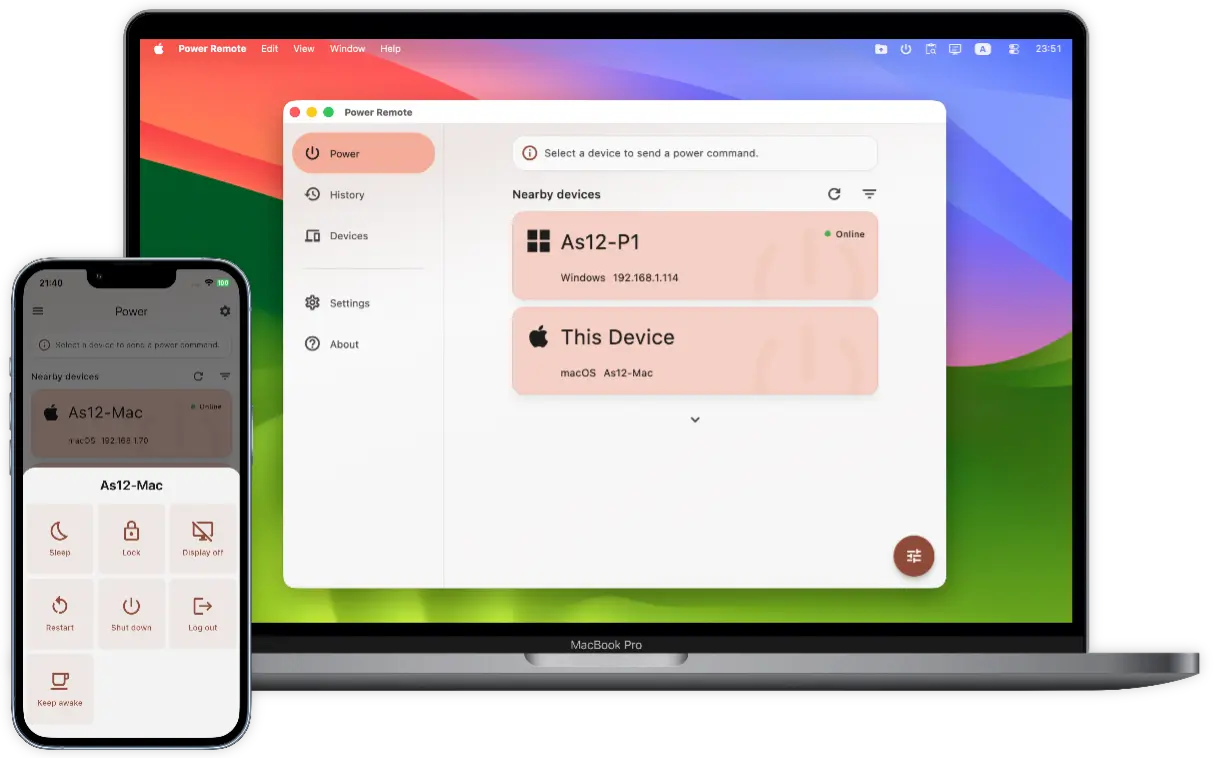 Power Remote - Sleep, Wake, Lock PC or Mac