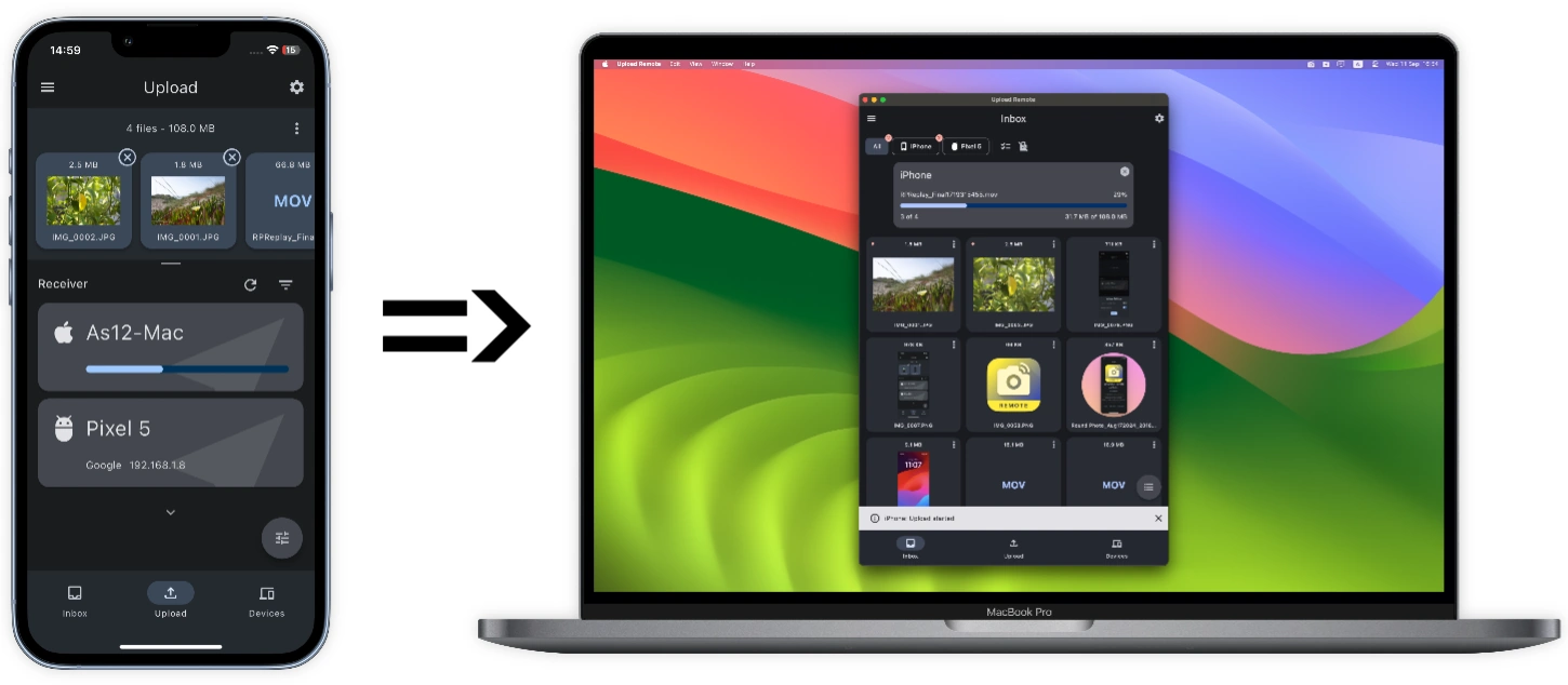 Upload Remote - iPhone to Mac