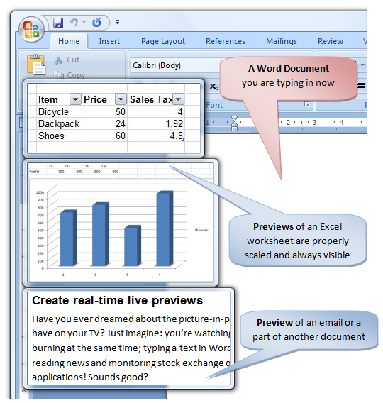 Sticky Previews - Office Documents