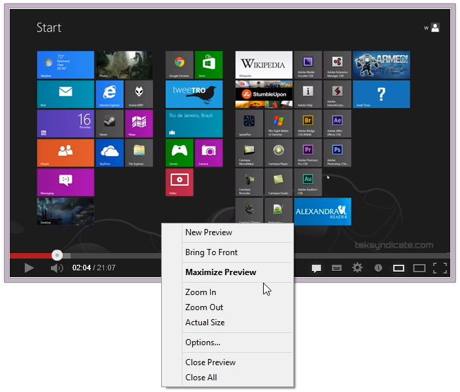Sticky Previews - Windows 8 Support