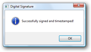 Successfully signed and timestamped!