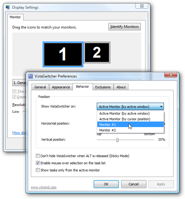 VistaSwitcher - Support Of Multiple Monitors