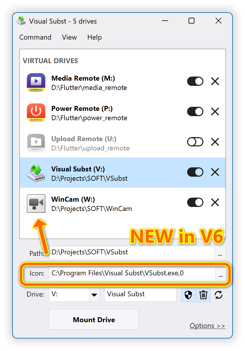 Visual Subst v6.0 - Custom Drive Icons