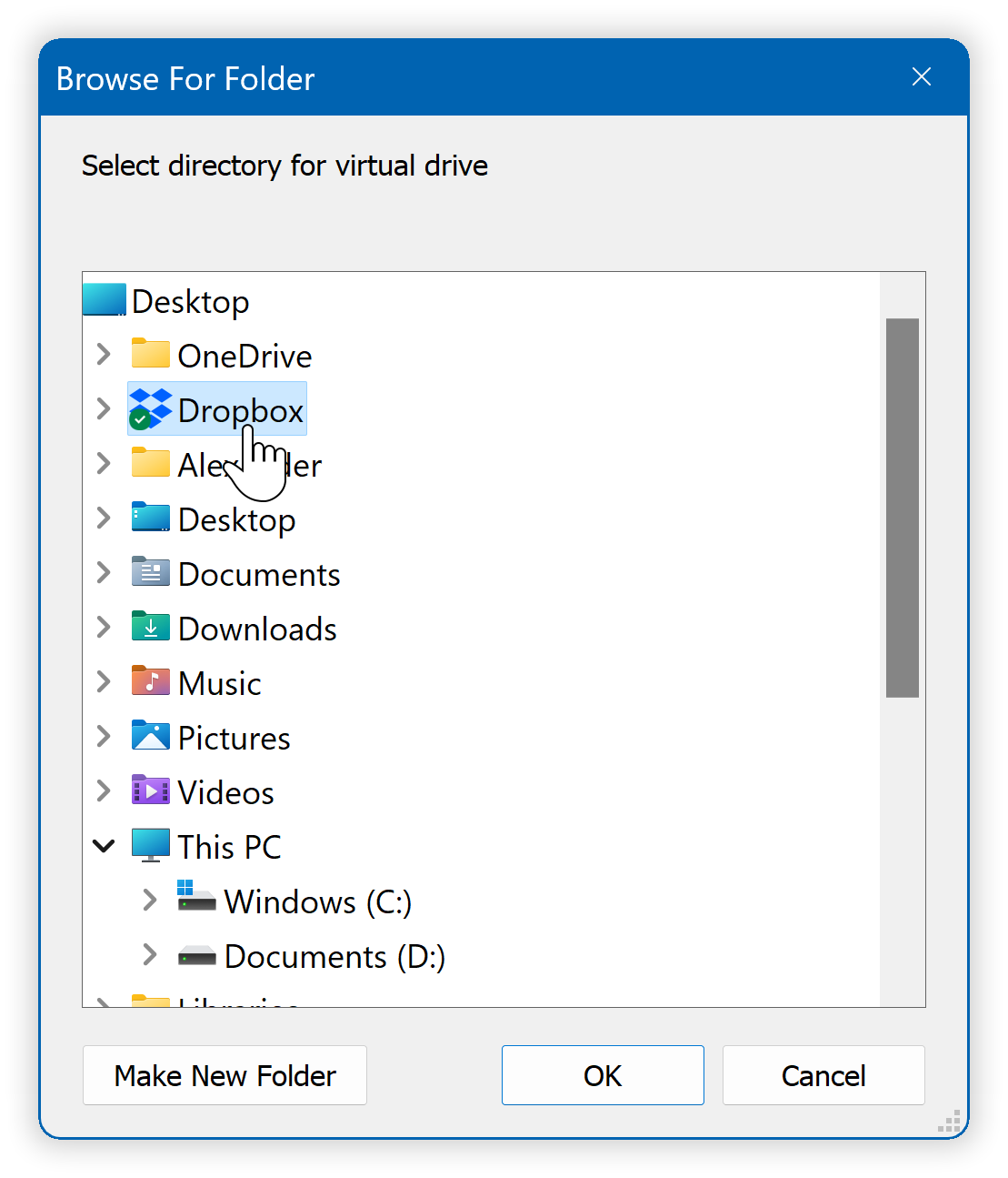 Visual Subst - Browse Dialog