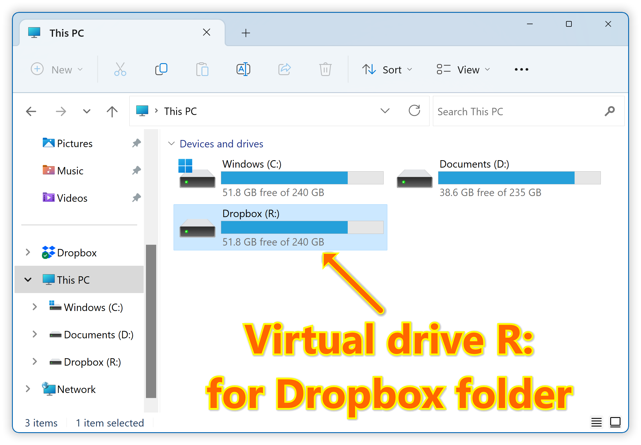 Dropbox - Map as Virtual Drive