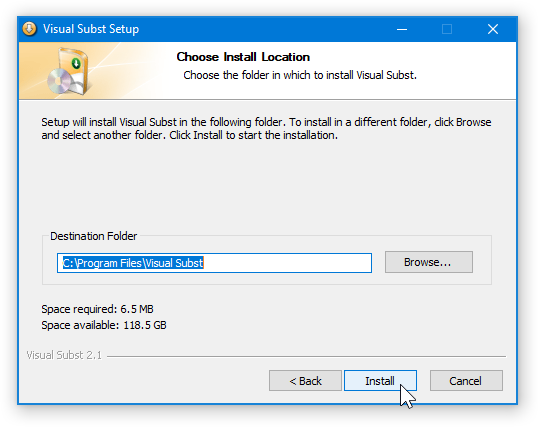 Visual Subst - Install Location
