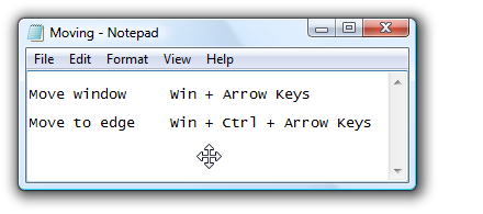 keyboard shortcut to move window