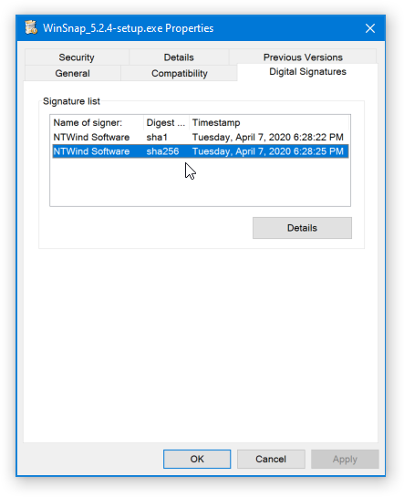 SHA256 Digital Signature