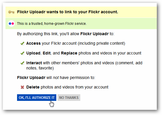 mit flickr uploadr synchronisieren