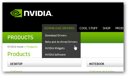 Website Menu - Nvidia.com