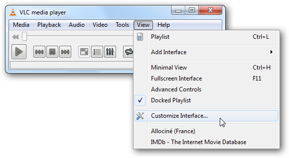 VLC Media Player - Main Menu