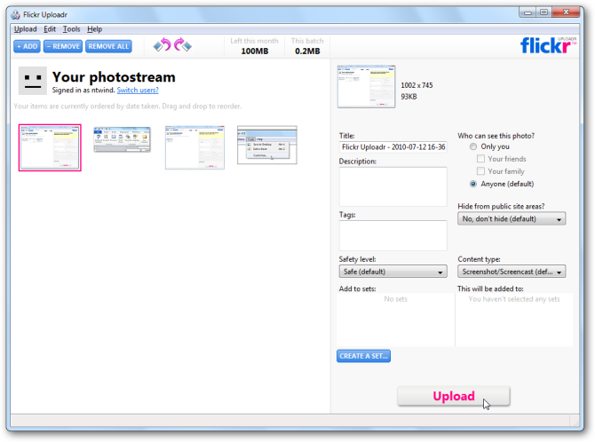 flickr uploadr tips