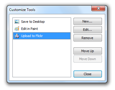 Customize Dialog - Upload to Flickr