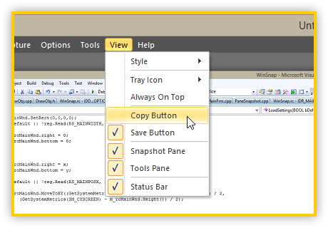 View Menu - Copy Button