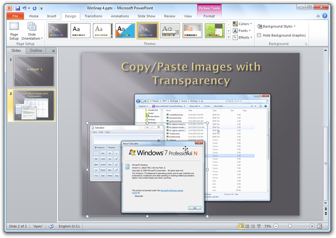 WinSnap 4 - Copy/Paste to PowerPoint 2010