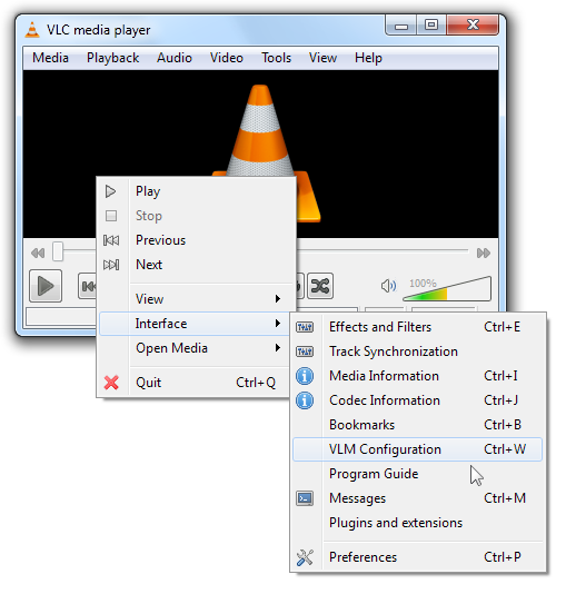 Capture Native Shadows - VLC Menu