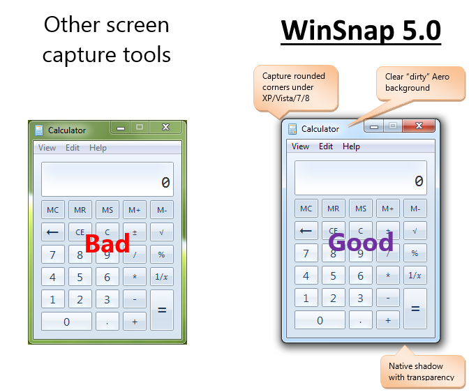 WinSnap 與其他屏幕捕獲工具