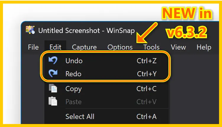 WinSnap - Undo-Redo Menu